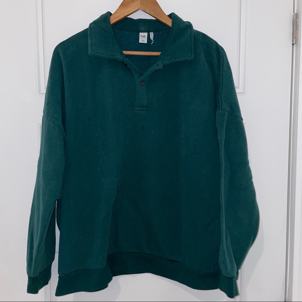 Forest green collared sweater
